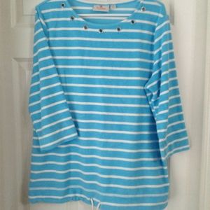 Quacker Factory 3/4 Sleeve Rivet Rhinestone Trim